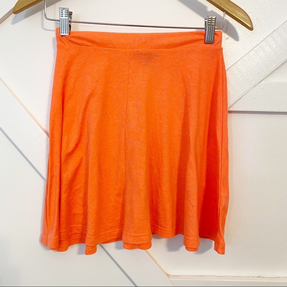 Topshop Linen Blend Knit Mini Skirt Orange Multicolor Sz 2